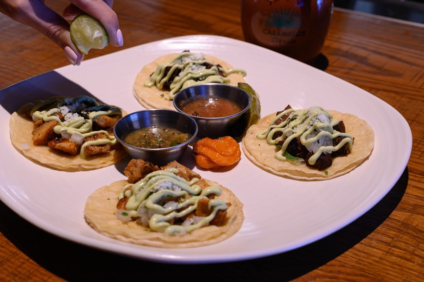 Coaches Pick Street Tacos - Carne Asada: Marinated Flank Steak or Chipotle Chicken: Chipotle Grilled Chicken Served with Cilantro, Onion, Cotija Cheese, Option of Red or Green Salsa